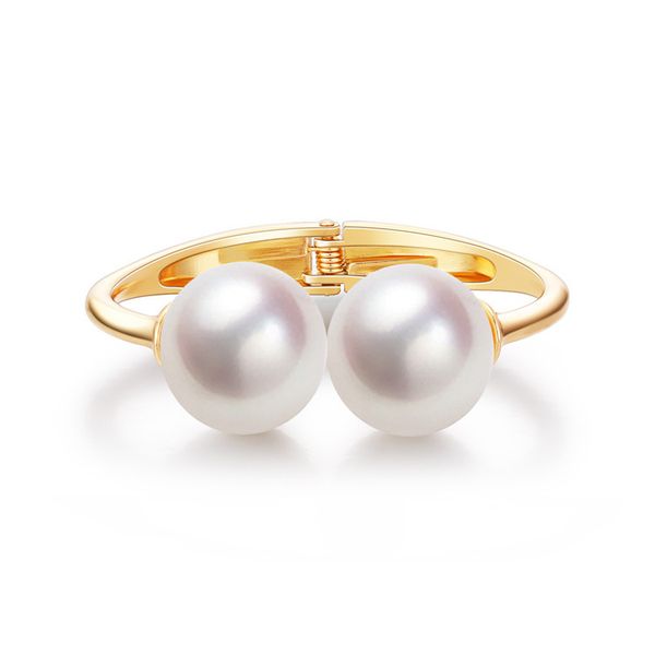 selling minimalist bracelet symmetrical large pearl bracelet alloy open bracelet, Black
selling minimalist bracelet symmetrical large pearl bracelet alloy open bracelet, Black