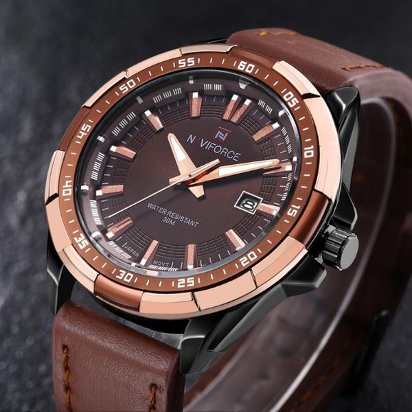 wristwatches leather military watches for men quartz watch sports naviforce relogio masculino relojes, Slivery;brown
wristwatches leather military watches for men quartz watch sports naviforce relogio masculino relojes, Slivery;brown