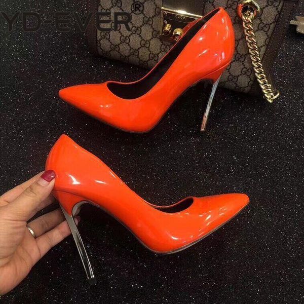 dress shoes fashion women pumps brand casual designer orange patent leather point toe high heels party 10cm, Black
dress shoes fashion women pumps brand casual designer orange patent leather point toe high heels party 10cm, Black