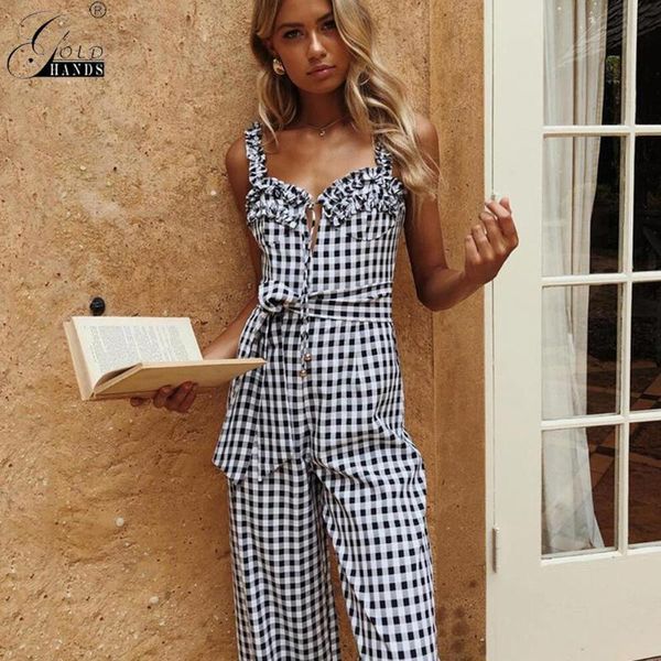 women's jumpsuits & rompers gold hands plaid print summer jumpsuit playsuits women sleeveless strap wide leg loose backless casual, Black;white
women's jumpsuits & rompers gold hands plaid print summer jumpsuit playsuits women sleeveless strap wide leg loose backless casual, Black;white