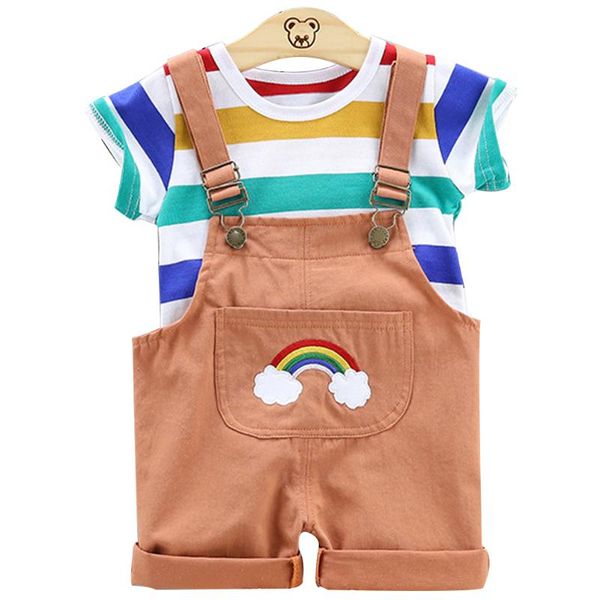 jumpsuits toddler baby two pieces rainbow pattern cute casual overalls set short sleeve daily round neck striped with t shirt comfortable, Blue
jumpsuits toddler baby two pieces rainbow pattern cute casual overalls set short sleeve daily round neck striped with t shirt comfortable, Blue
