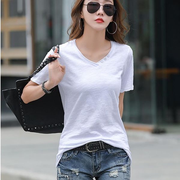 women's t-shirt ljsxls fashion button cotton tshirt white short sleeve female casual summer women all-match tee shirt 2021
women's t-shirt ljsxls fashion button cotton tshirt white short sleeve female casual summer women all-match tee shirt 2021