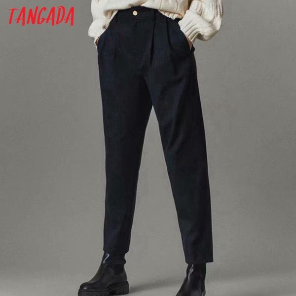 women's pants & capris tangada spring fashion women casual harm suit trousers with pockets buttons office lady pantalon 4c13, Black;white
women's pants & capris tangada spring fashion women casual harm suit trousers with pockets buttons office lady pantalon 4c13, Black;white