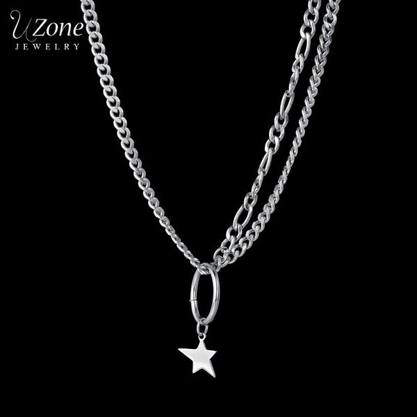 pendant necklaces uzone minimalistic stailess steel star circle necklace high polished chain jewelry birthday gift collar, Silver
pendant necklaces uzone minimalistic stailess steel star circle necklace high polished chain jewelry birthday gift collar, Silver