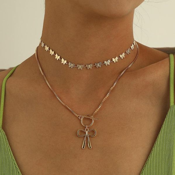 pendant necklaces states accessories ot clasp box chain necklace personality double metal sautoir bow, Silver
pendant necklaces states accessories ot clasp box chain necklace personality double metal sautoir bow, Silver