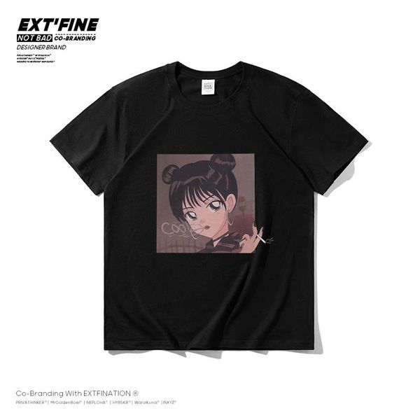 men's t-shirts extfine cool smoking girl cartoon printed men t-shirt short sleeve harajuku casual fashion brand vintage cotton tees ma, White;black
men's t-shirts extfine cool smoking girl cartoon printed men t-shirt short sleeve harajuku casual fashion brand vintage cotton tees ma, White;black