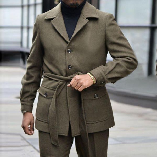 men's wool & blends 2021 autumn winter fashion mens trench coat single breasted solid color casual belt long sleeve men woolen, Black
men's wool & blends 2021 autumn winter fashion mens trench coat single breasted solid color casual belt long sleeve men woolen, Black