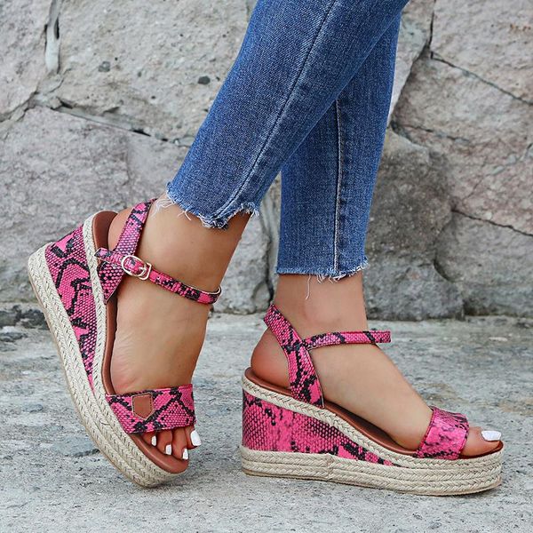 women summer sandals wedges heel open toe high heel platform leather sandals female plus size leopard zebra snakeskin shoes, Black
women summer sandals wedges heel open toe high heel platform leather sandals female plus size leopard zebra snakeskin shoes, Black