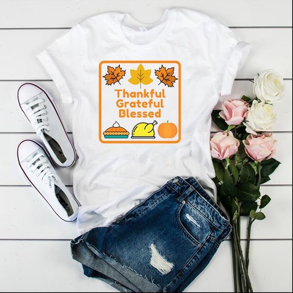women lady t shirt thankful grateful blessed thanksgiving printed tshirt ladies tee shirt women female clothes graphic t shirt, White
women lady t shirt thankful grateful blessed thanksgiving printed tshirt ladies tee shirt women female clothes graphic t shirt, White