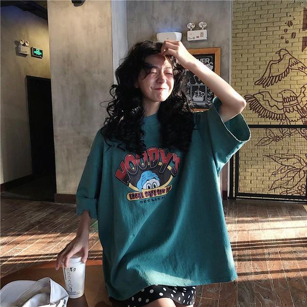 2021 early spring new large version of loose cec short-sleeved t-shirt female version ins lazy wind wild clothes, White
2021 early spring new large version of loose cec short-sleeved t-shirt female version ins lazy wind wild clothes, White