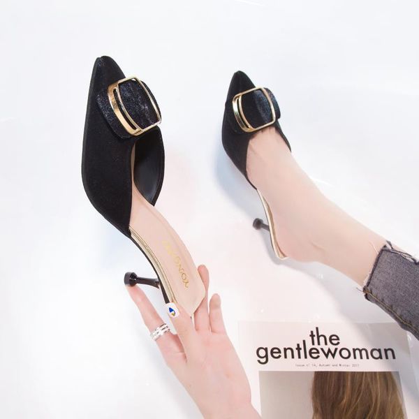 slippers 2021 women half drag elegant stiletto heel comfortable skin-friendly non-slip fashion wild high-quality shoes u30-04, Black
slippers 2021 women half drag elegant stiletto heel comfortable skin-friendly non-slip fashion wild high-quality shoes u30-04, Black