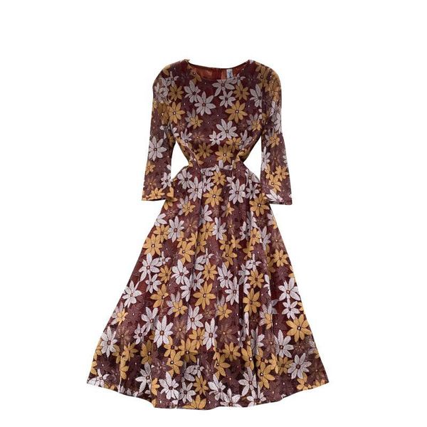 casual dresses spring autumn women three quarter sleeve vintage slim long dress fashion contrast color floral lace, Black;gray
casual dresses spring autumn women three quarter sleeve vintage slim long dress fashion contrast color floral lace, Black;gray