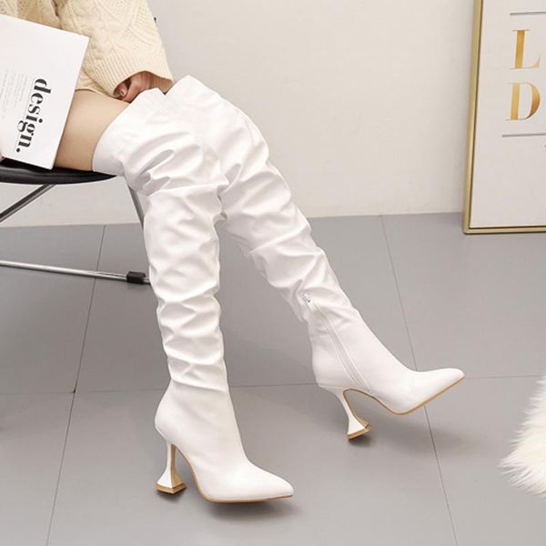 boots fashion high heels women over the knee soft leather brand ladies long thin heel 10cm black white a3858
boots fashion high heels women over the knee soft leather brand ladies long thin heel 10cm black white a3858