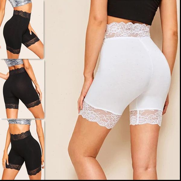 women safety pants black lace trim solid biker shorts for women activewear summer athleisure female high waist skinny shorts, White;black
women safety pants black lace trim solid biker shorts for women activewear summer athleisure female high waist skinny shorts, White;black