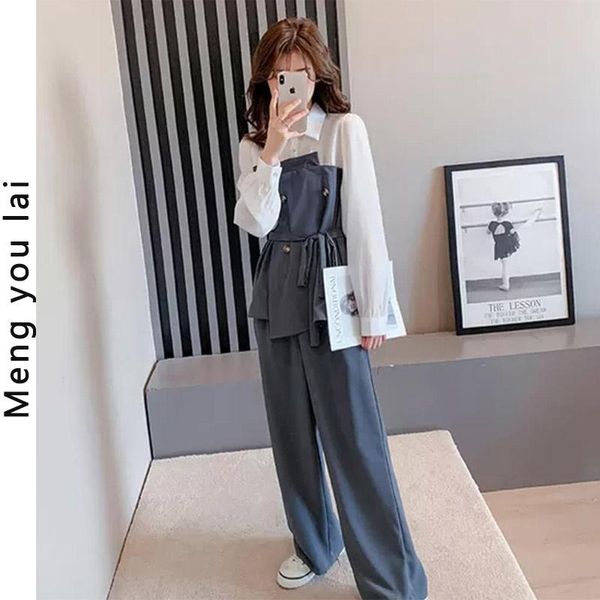 women's two piece pants autumn clothing style retro chic suit goddess lady like woman, White
women's two piece pants autumn clothing style retro chic suit goddess lady like woman, White