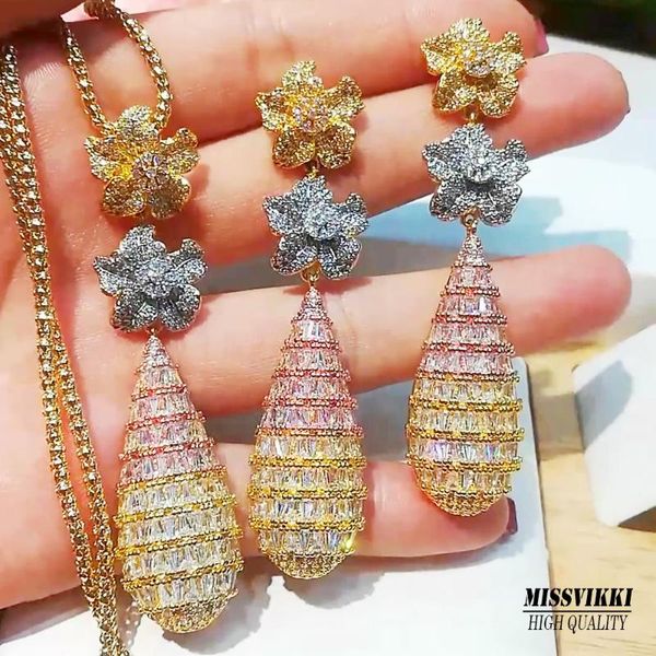 earrings & necklace missvikki gorgeous luxury wedding waterdrop pendant jewelry sets cubic zircon party accessories, Silver
earrings & necklace missvikki gorgeous luxury wedding waterdrop pendant jewelry sets cubic zircon party accessories, Silver