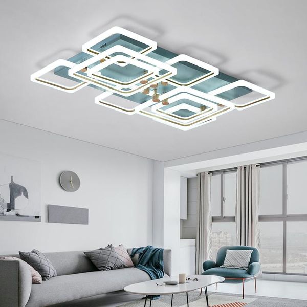 ceiling lights modern led chandelier lamps square frame for living room white + blue home lighting fixture
ceiling lights modern led chandelier lamps square frame for living room white + blue home lighting fixture