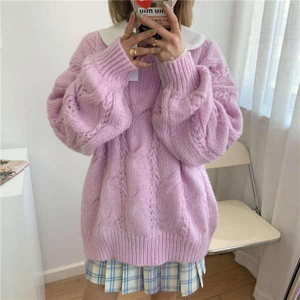 fashion new winter 2020 autumn loose lazy style, and korean thick stick needle twist pullover women's t-shirt luxury, White;black
fashion new winter 2020 autumn loose lazy style, and korean thick stick needle twist pullover women's t-shirt luxury, White;black