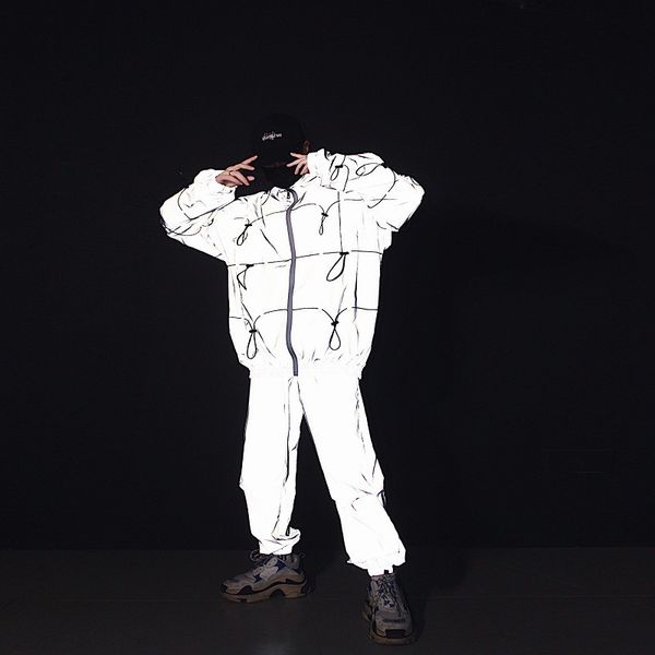 ins hip hop functional reflective men's special loose orcent et luminous windbreaker damp, Black;brown
ins hip hop functional reflective men's special loose orcent et luminous windbreaker damp, Black;brown