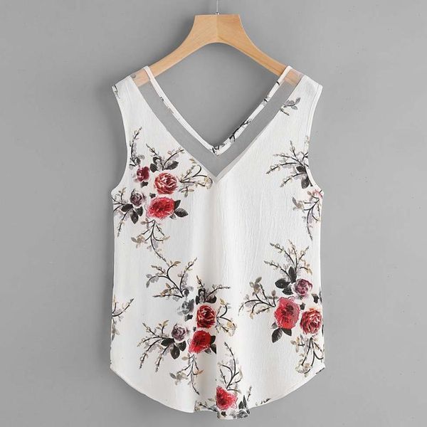 women 2021 women blouses summer casual floral casual sleeveless v neck ladies sleeveless summer blouse blusa jeans feminino, White
women 2021 women blouses summer casual floral casual sleeveless v neck ladies sleeveless summer blouse blusa jeans feminino, White