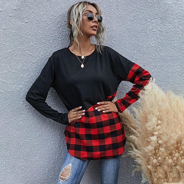2021 plaid patchwork casual o neck full sleeve pullover oversize autumn winter t shirt for women new j9t9, White
2021 plaid patchwork casual o neck full sleeve pullover oversize autumn winter t shirt for women new j9t9, White