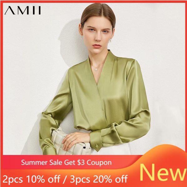 women's blouses & shirts amii minimalism summer blouse women fashion vneck 100% silk office lady elegant solid loose female 12130253, White
women's blouses & shirts amii minimalism summer blouse women fashion vneck 100% silk office lady elegant solid loose female 12130253, White