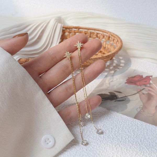 stud 14k real gold fashion jewelry crystal star long tassel exquisite earrings for woman holiday party daily elegant earring, Golden;silver
stud 14k real gold fashion jewelry crystal star long tassel exquisite earrings for woman holiday party daily elegant earring, Golden;silver