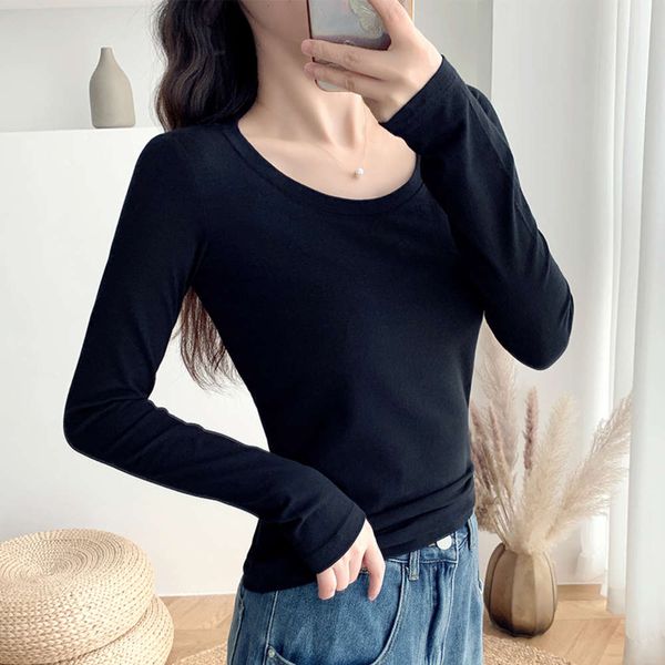 plain black round neck simple base coat long sleeve 2020 spring and autumn winter thin style with skinny top, White
plain black round neck simple base coat long sleeve 2020 spring and autumn winter thin style with skinny top, White