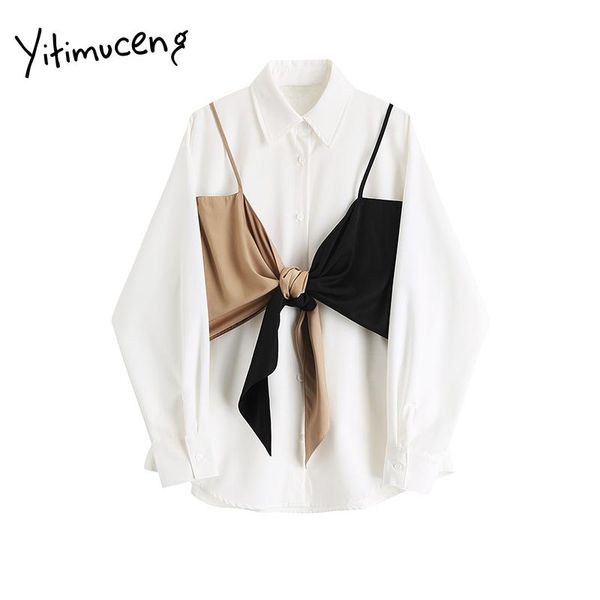yitimuceng women blouses fake two pieces button up shirt korean fashion plus size long sleeve bow patchwork 2021, White
yitimuceng women blouses fake two pieces button up shirt korean fashion plus size long sleeve bow patchwork 2021, White
