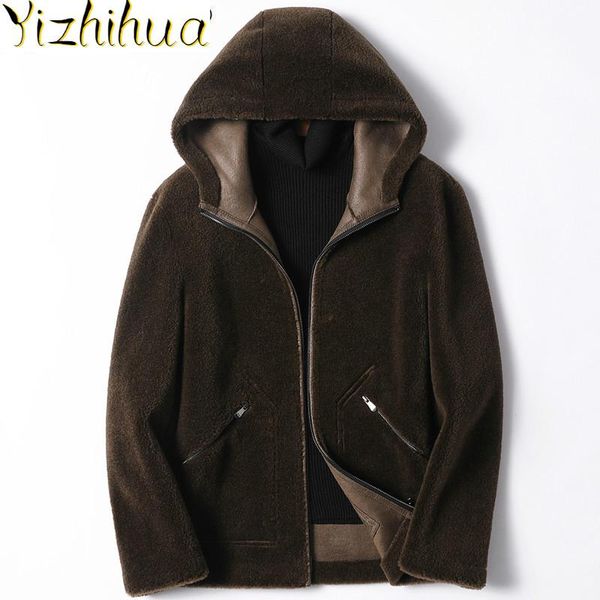 men's leather & faux azazel real fur coat men clothes 2021 200% wool mens jacket winter sheep shearling hooded plus size coats yfn9205, Black
men's leather & faux azazel real fur coat men clothes 2021 200% wool mens jacket winter sheep shearling hooded plus size coats yfn9205, Black