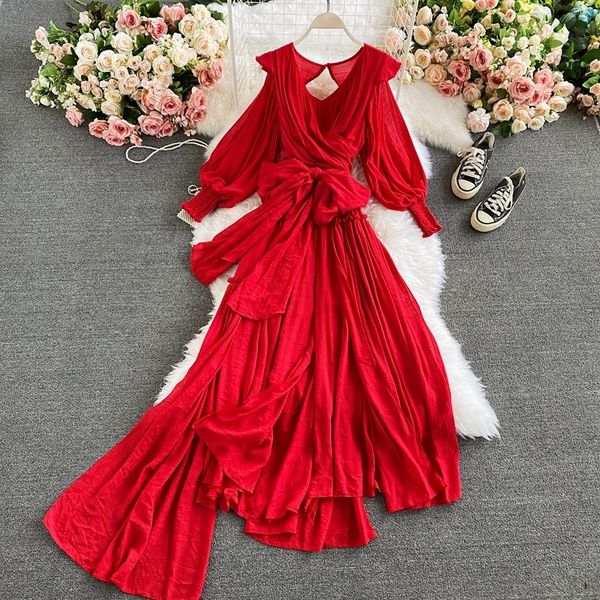 luxury casual drsdert racket sleeve big swing super fairy red long skirt elegant travel waist v-neck off shoulder drs female, Black;gray
luxury casual drsdert racket sleeve big swing super fairy red long skirt elegant travel waist v-neck off shoulder drs female, Black;gray