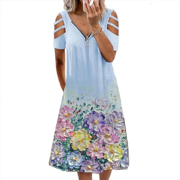 stylish leisure midi floral womens dresses print v neck hollow short sleeve zipper for prom streetwear, Black;gray
stylish leisure midi floral womens dresses print v neck hollow short sleeve zipper for prom streetwear, Black;gray