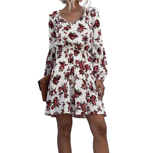 casual dresses autumn causal floral print women dress o neck lantern long sleve high waist ruffles holiday party sundress female, Black;gray
casual dresses autumn causal floral print women dress o neck lantern long sleve high waist ruffles holiday party sundress female, Black;gray