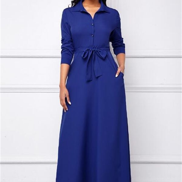 2021 sleeve strap lapel shirt dress temperament slim over knee long skirt women's spring and autumn style, Black;gray
2021 sleeve strap lapel shirt dress temperament slim over knee long skirt women's spring and autumn style, Black;gray