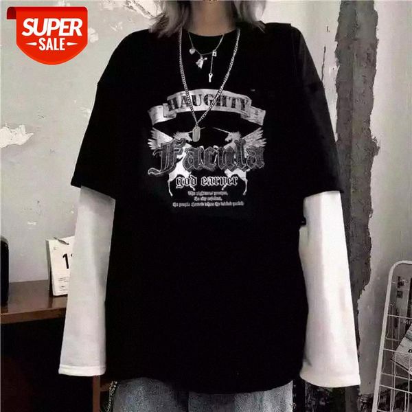 Autumn Harajuku Angel Letter Stripe Patchwork Women T-shirt O-Neck Long Sleeve Casual Loose Female T Shirt Tee Top #2N2C, White
Autumn Harajuku Angel Letter Stripe Patchwork Women T-shirt O-Neck Long Sleeve Casual Loose Female T Shirt Tee Top #2N2C, White