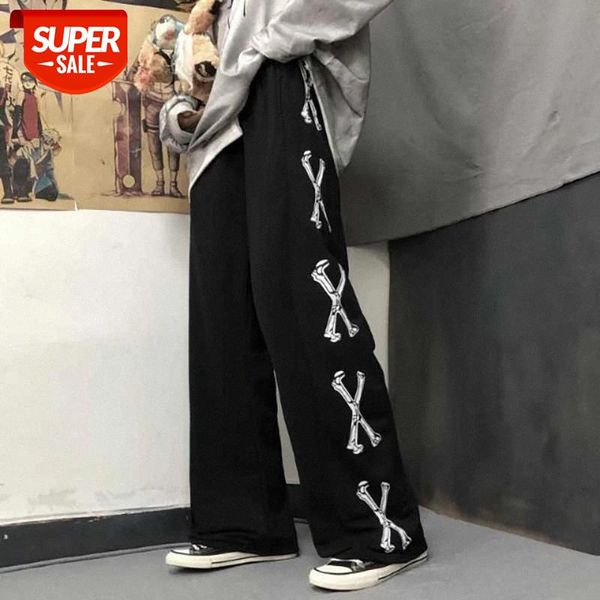 vintage streetwear personality bone print pants casual loose elastic waist full length straight pants women men #mv3i, Black;white
vintage streetwear personality bone print pants casual loose elastic waist full length straight pants women men #mv3i, Black;white