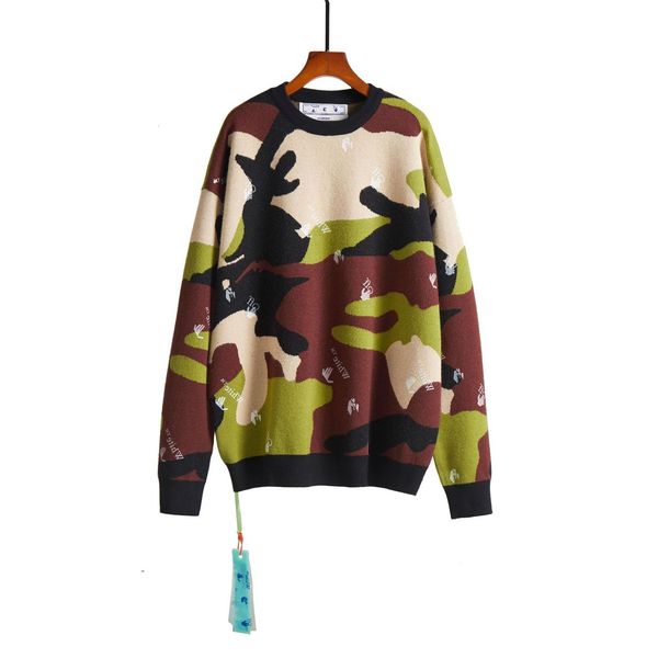 2021 autumn winter new off camouflage palm letter round neck pullover sweater for men and women, White;black
2021 autumn winter new off camouflage palm letter round neck pullover sweater for men and women, White;black