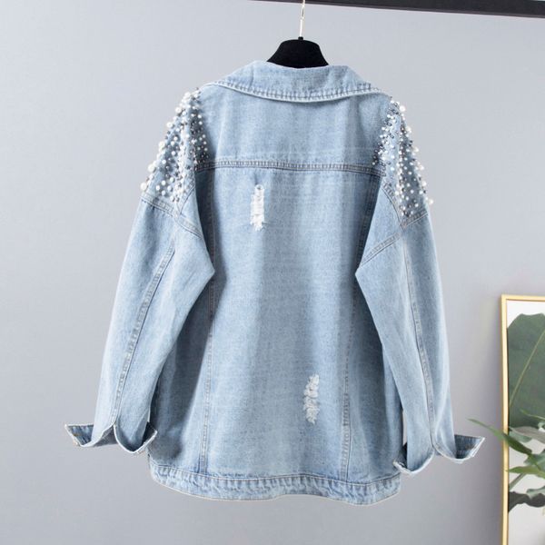 2021 spring and autumn new fashion plus size casual wash abrasion loose female vintage pearl beaded women denim jacket ta2q, Black;brown
2021 spring and autumn new fashion plus size casual wash abrasion loose female vintage pearl beaded women denim jacket ta2q, Black;brown