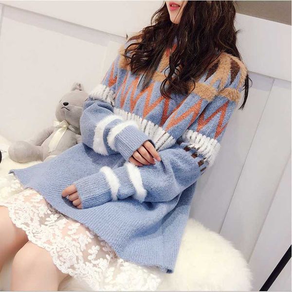 half turtleneck sweaters women winter 2021 jumpers knitted clothes fashion lace stitching loose outer wear pullover female, White;black
half turtleneck sweaters women winter 2021 jumpers knitted clothes fashion lace stitching loose outer wear pullover female, White;black
