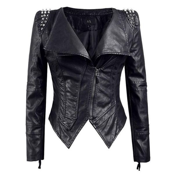 women's leather & faux 6xl women autumn spring motorcycle biker jacket plus size female ladies fall rivet punk short pu coat oversize 5, Black
women's leather & faux 6xl women autumn spring motorcycle biker jacket plus size female ladies fall rivet punk short pu coat oversize 5, Black