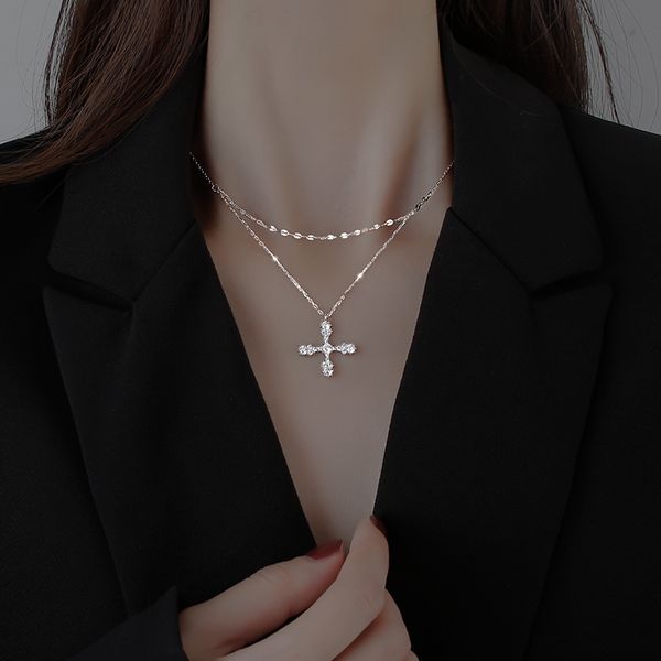 the cross necklace female niche design feeling necklace chain new ifashion clavicle, Silver
the cross necklace female niche design feeling necklace chain new ifashion clavicle, Silver
