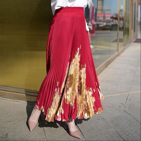 women long pleated skirt brand summer elastic high waist maxi skirt beach vintage skirts womens faldas saia, Black
women long pleated skirt brand summer elastic high waist maxi skirt beach vintage skirts womens faldas saia, Black