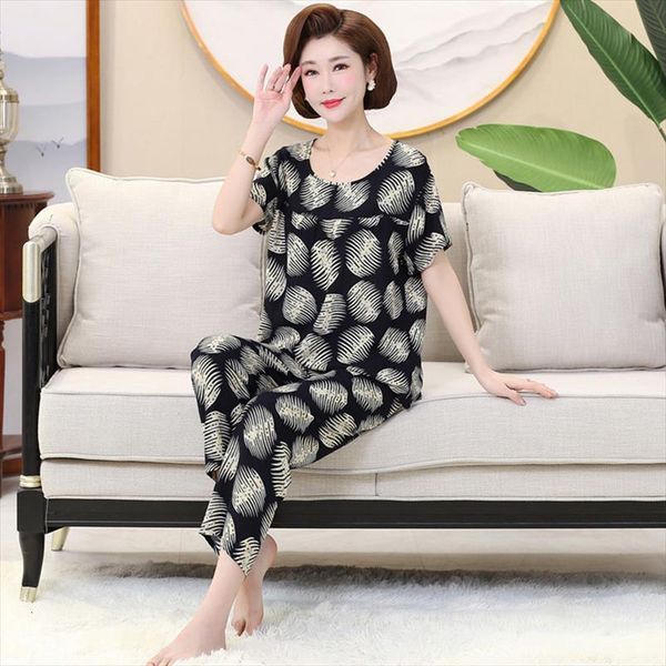 summer pyjamas middle aged women sleepwear elderly cotton plus size pajamas short sleeved nine point pant mother home clothes, Black;red
summer pyjamas middle aged women sleepwear elderly cotton plus size pajamas short sleeved nine point pant mother home clothes, Black;red