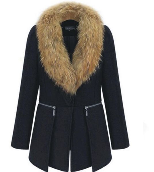 european and american fashion and popular styles, plus size woolen women's coat, european station fur collar mid-length woolen coat, Black
european and american fashion and popular styles, plus size woolen women's coat, european station fur collar mid-length woolen coat, Black