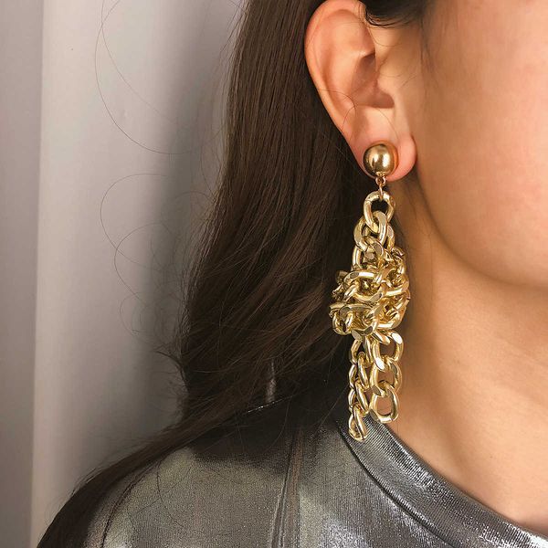 jewelry personality geometric fashion metal female exaggeration punk simple knot chain earrings, Silver
jewelry personality geometric fashion metal female exaggeration punk simple knot chain earrings, Silver
