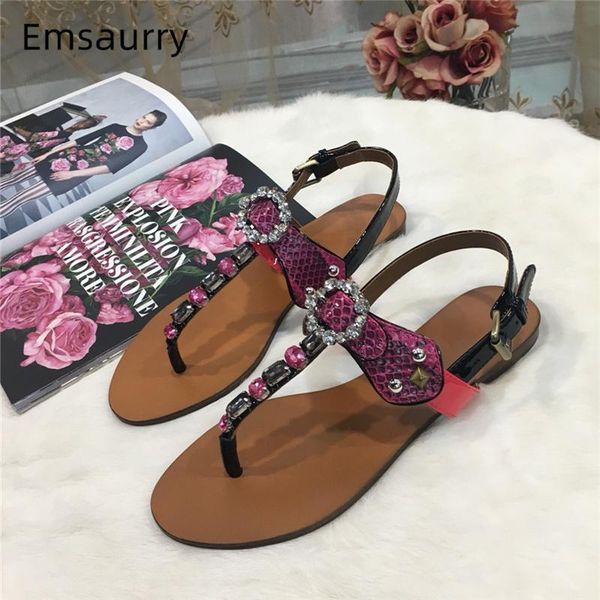 sandals summer crystal buckle strap flip flops serpentine t-strap with rhinestone mixed color flat beach women, Black
sandals summer crystal buckle strap flip flops serpentine t-strap with rhinestone mixed color flat beach women, Black