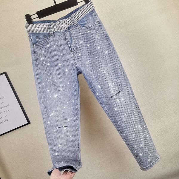 women's jeans spring summer fashion diamond women loose hole high waist straight plus size, Blue
women's jeans spring summer fashion diamond women loose hole high waist straight plus size, Blue