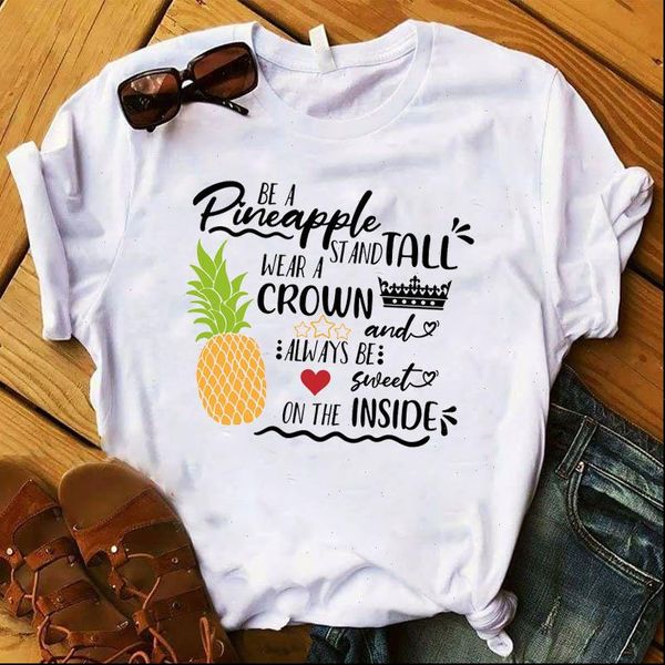women lady t shirt pineapple crown sweet fruit printed tshirt ladies tee shirt women female clothes graphic t shirt, White
women lady t shirt pineapple crown sweet fruit printed tshirt ladies tee shirt women female clothes graphic t shirt, White