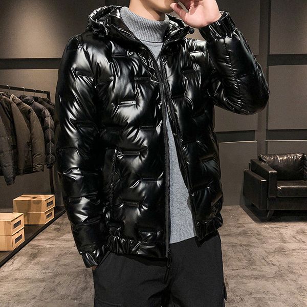 -20 degree winter thick warm mens coats fashion glossy white duck down parkas korean style slim youth hooded puffer jacket, Black
-20 degree winter thick warm mens coats fashion glossy white duck down parkas korean style slim youth hooded puffer jacket, Black