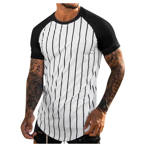 men's t-shirts t shirt men print summer slim fit striped patchwork short sleeve clothes spring casual fashion maletees, White;black
men's t-shirts t shirt men print summer slim fit striped patchwork short sleeve clothes spring casual fashion maletees, White;black